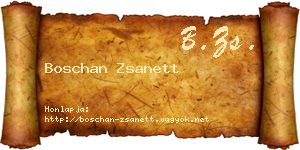 Boschan Zsanett névjegykártya